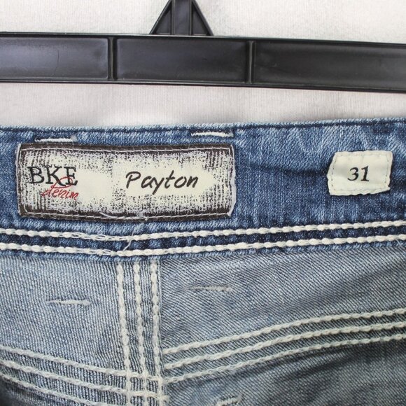 BKE Payton Cropped Jeans Womens Size 31 Light Wash Blue Denim Thick Stitch - Picture 5 of 5